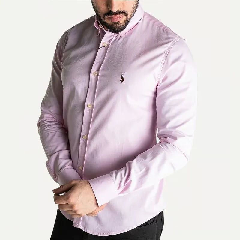 Camisa Social Ralph Lauren Oxford Colored Rosa
