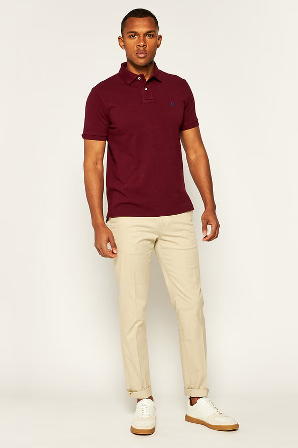 Camisa Polo Ralph Lauren Custom Fit Masculina Blue Icon Vinho