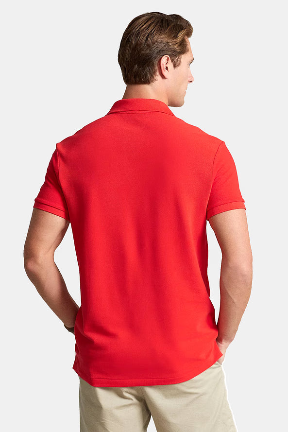 Camisa Polo Ralph Lauren Custom Fit Masculina Light Blue Icon Vermelha