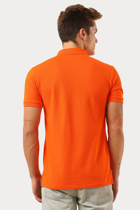 Camisa Polo Ralph Lauren Custom Slim Fit Blue Icon Laranja