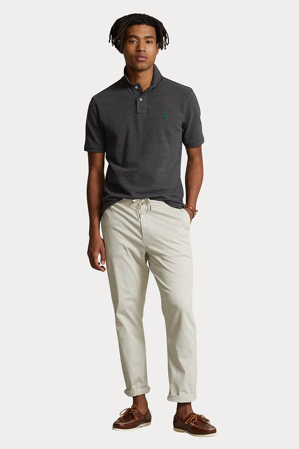 Camisa Polo Ralph Lauren Custom Slim Fit Green Icon Cinza Escuro