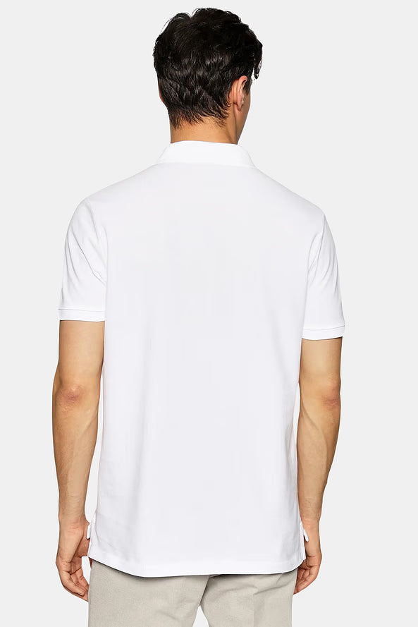 Camisa Polo Ralph Lauren Custom Slim Fit Navy Icon Branca