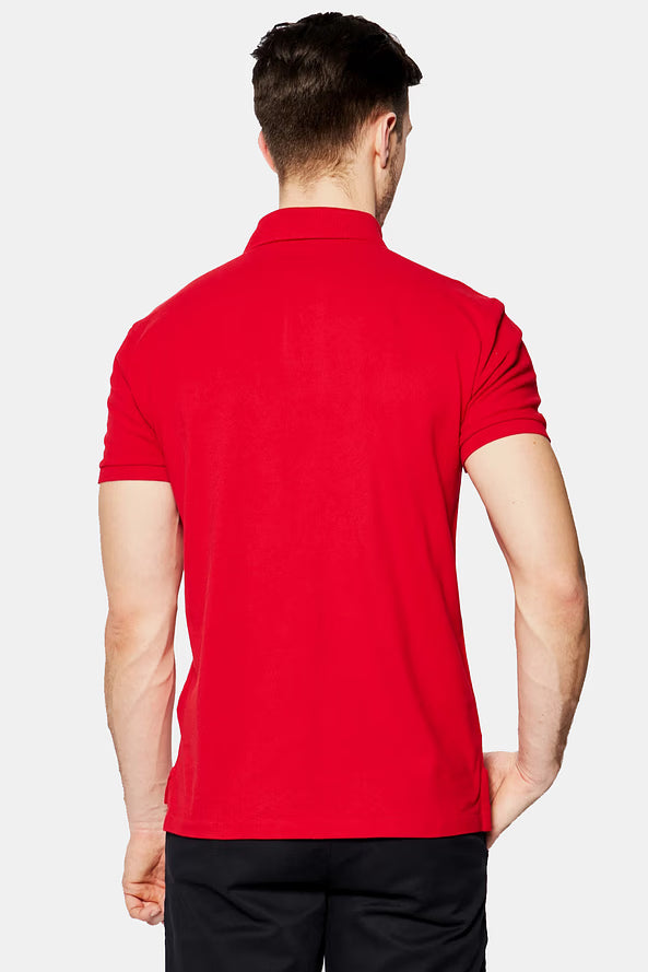 Camisa Polo Ralph Lauren Custom Slim Fit Navy Icon Vermelha
