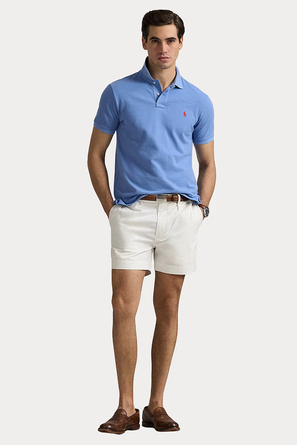 Camisa Polo Ralph Lauren Custom Slim Fit Red Icon Azul Celeste