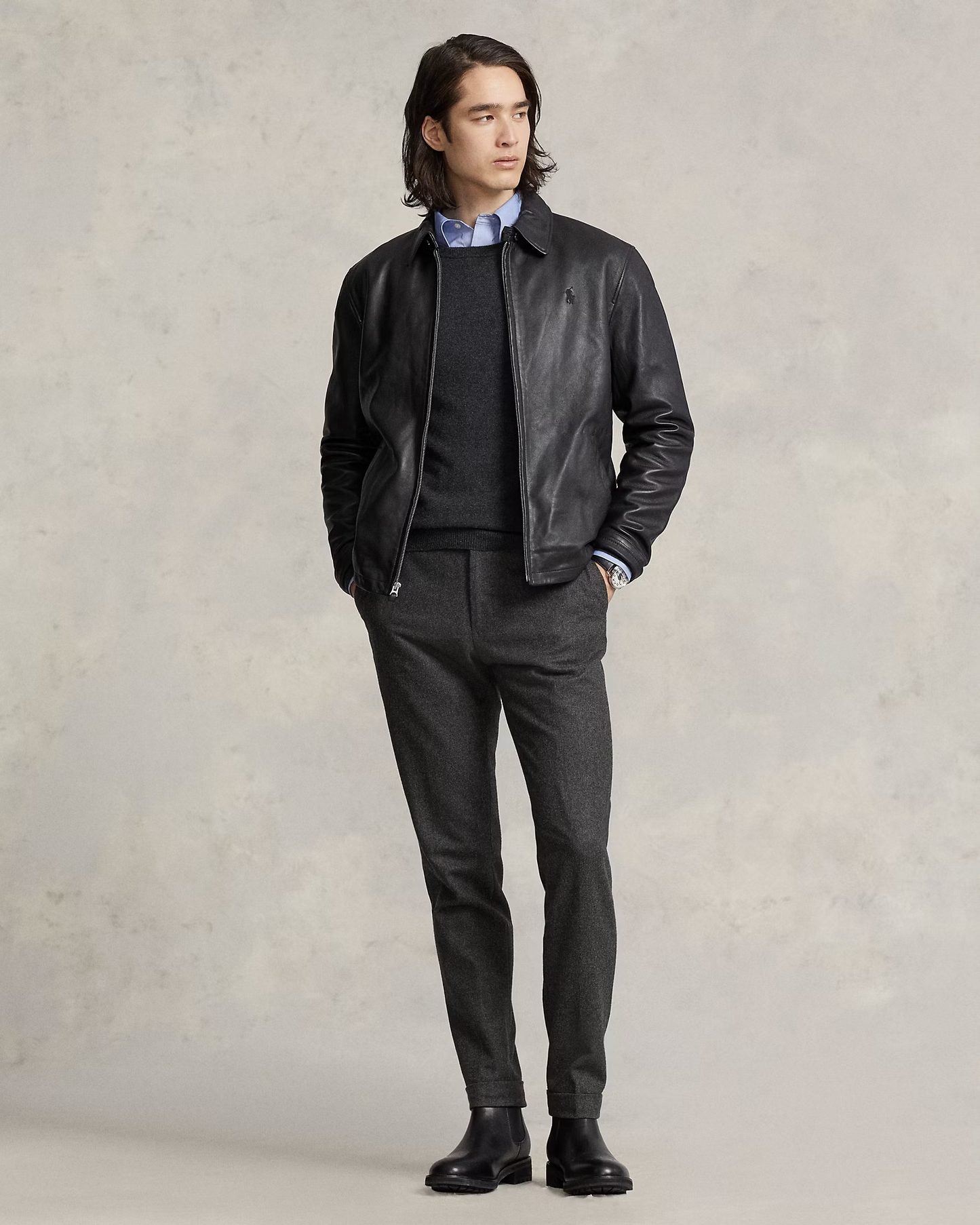 Jaqueta de Couro Legítimo Ralph Lauren