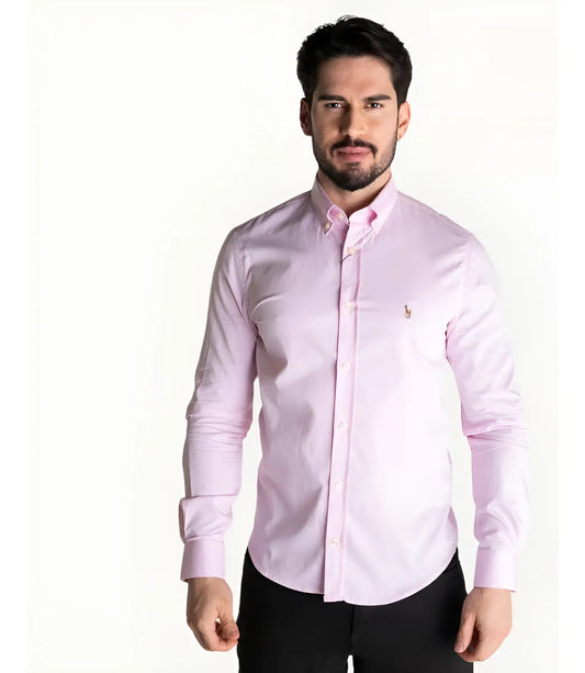 Camisa Social Ralph Lauren Oxford Colored Rosa