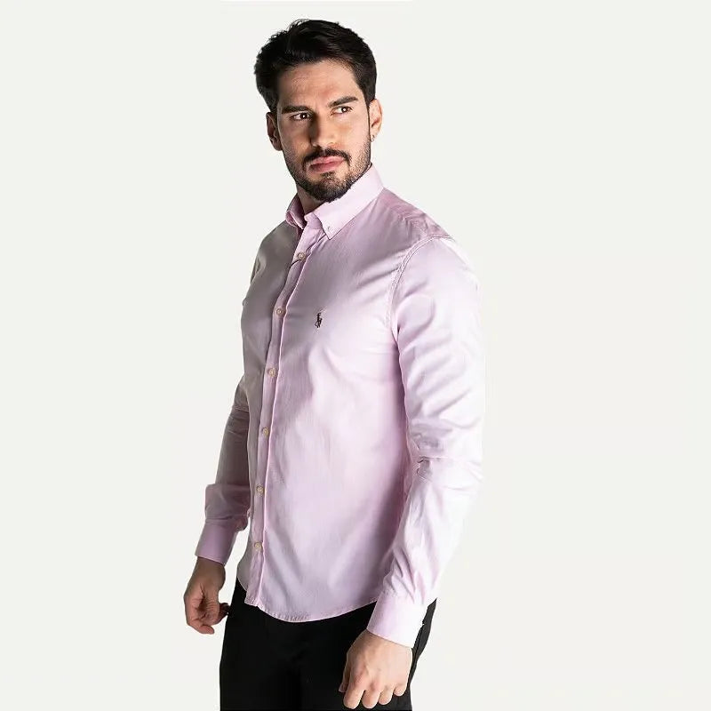Camisa Social Ralph Lauren Oxford Colored Rosa