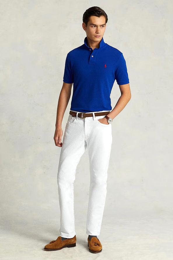 Camisa Polo Ralph Lauren Custom Slim Fit Red Icon Azul