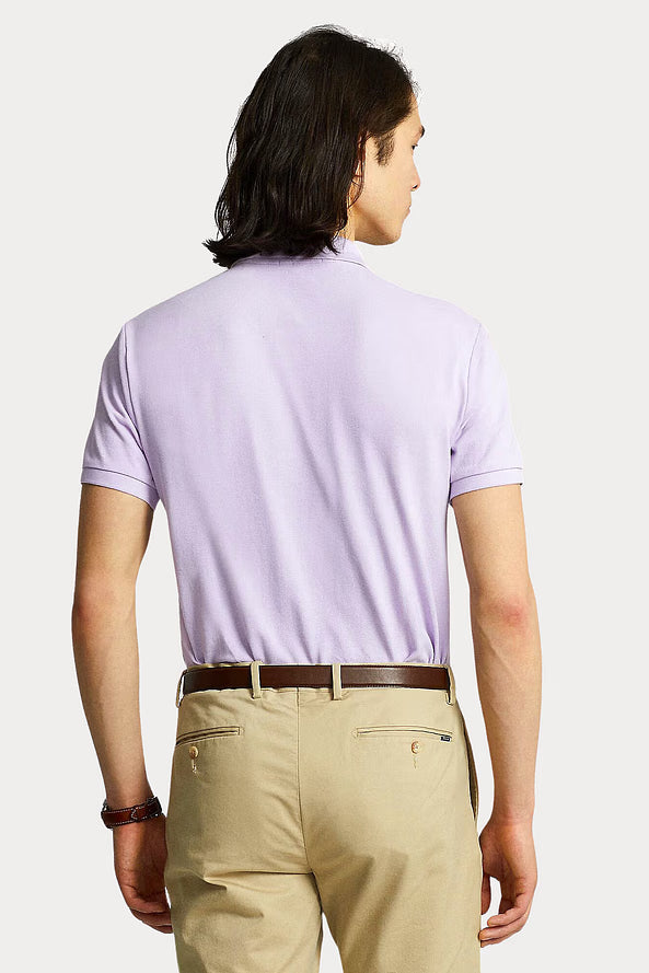 Camisa Polo Ralph Lauren Custom Slim Fit Masculina Navy Icon Lilás