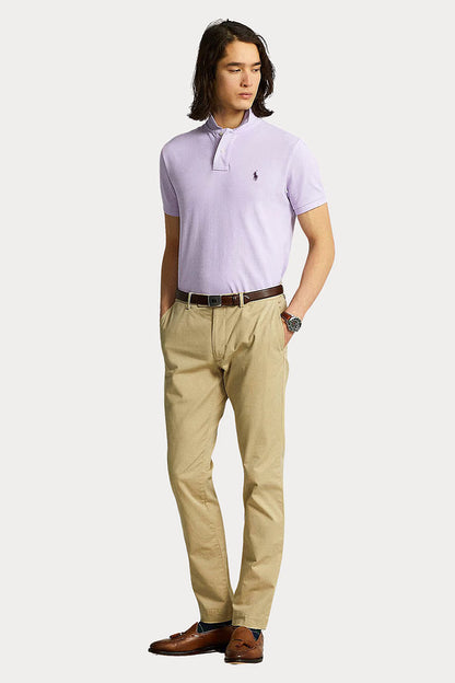 Camisa Polo Ralph Lauren Custom Slim Fit Masculina Navy Icon Lilás