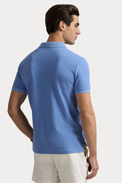 Camisa Polo Ralph Lauren Custom Slim Fit Red Icon Azul Celeste