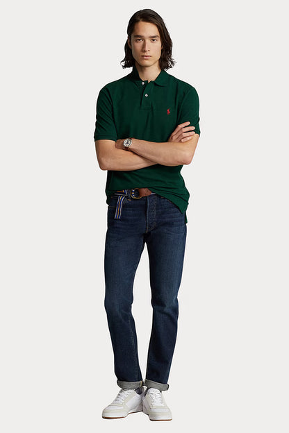 Camisa Polo Ralph Lauren Custom Slim Fit Red Icon Verde Escuro
