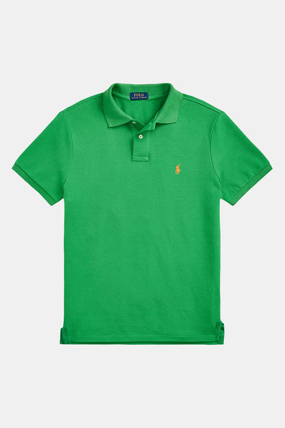 Camisa Polo Ralph Lauren Custom Slim Orange Icon Verde