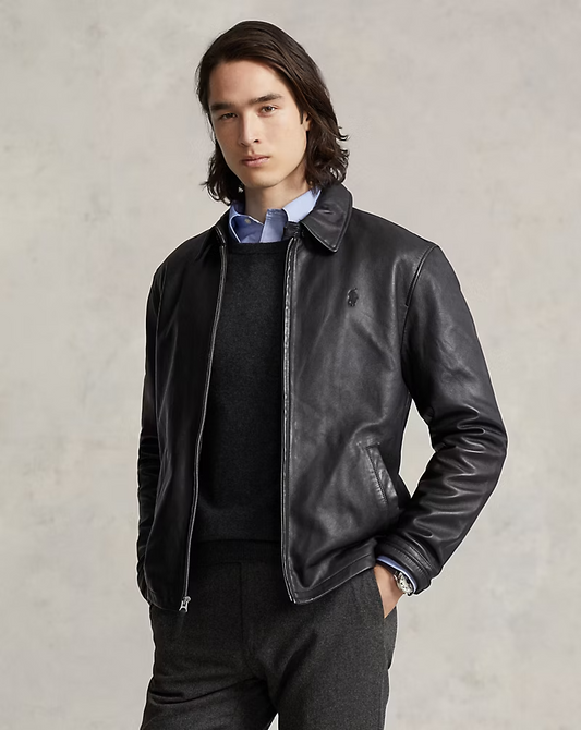 Jaqueta de Couro Legítimo Ralph Lauren